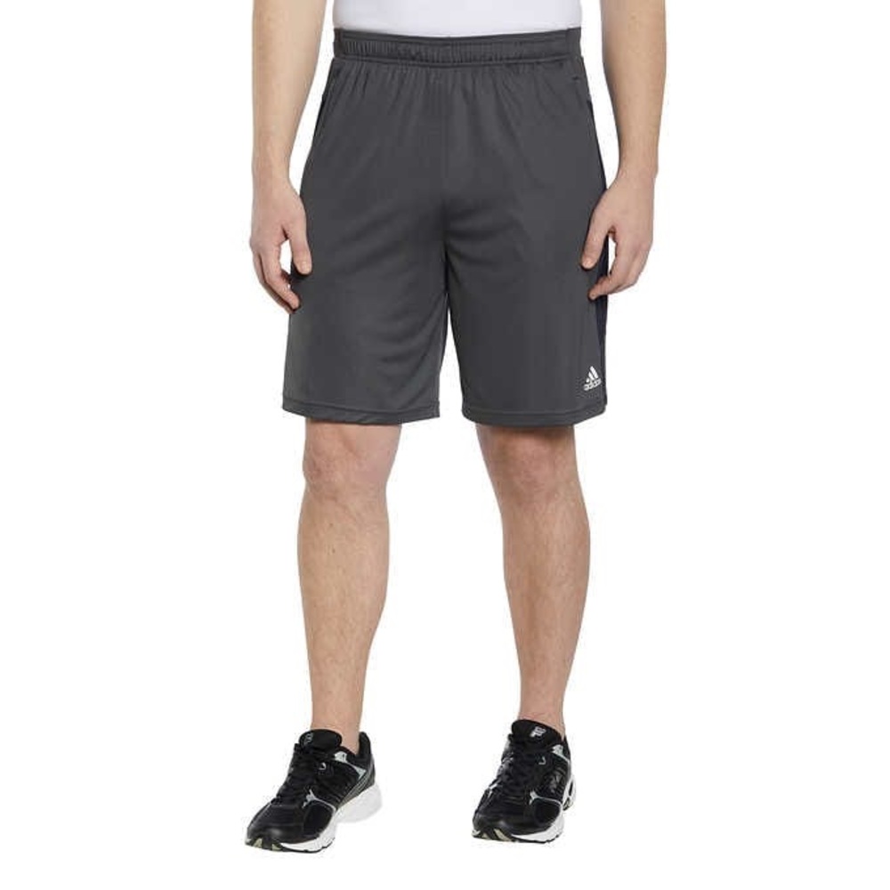Adidas Men’s AEROREADY 3 Stripe Training Shorts Grey/Black NWT Small